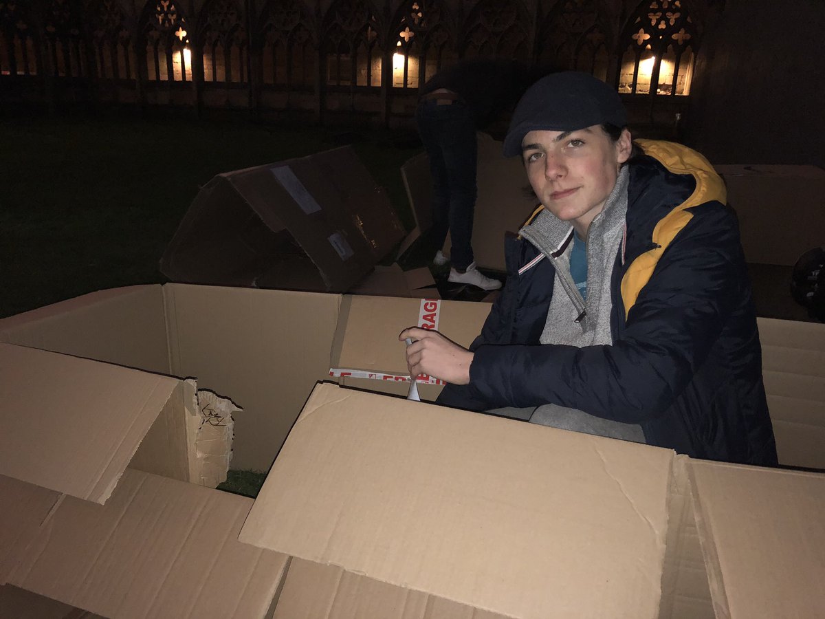 YMCALincs's tweet photo. Thermals, gloves, sleeping bags and cardboard boxes at the ready. It must be the start of #YMCASleepEasy here at Lincoln Cathedral! 

Our amazing fundraisers will be sleeping rough so others don’t have to.

Show your support by donating: https://t.co/5zPFdfxO5I https://t.co/rRChp1MR2X