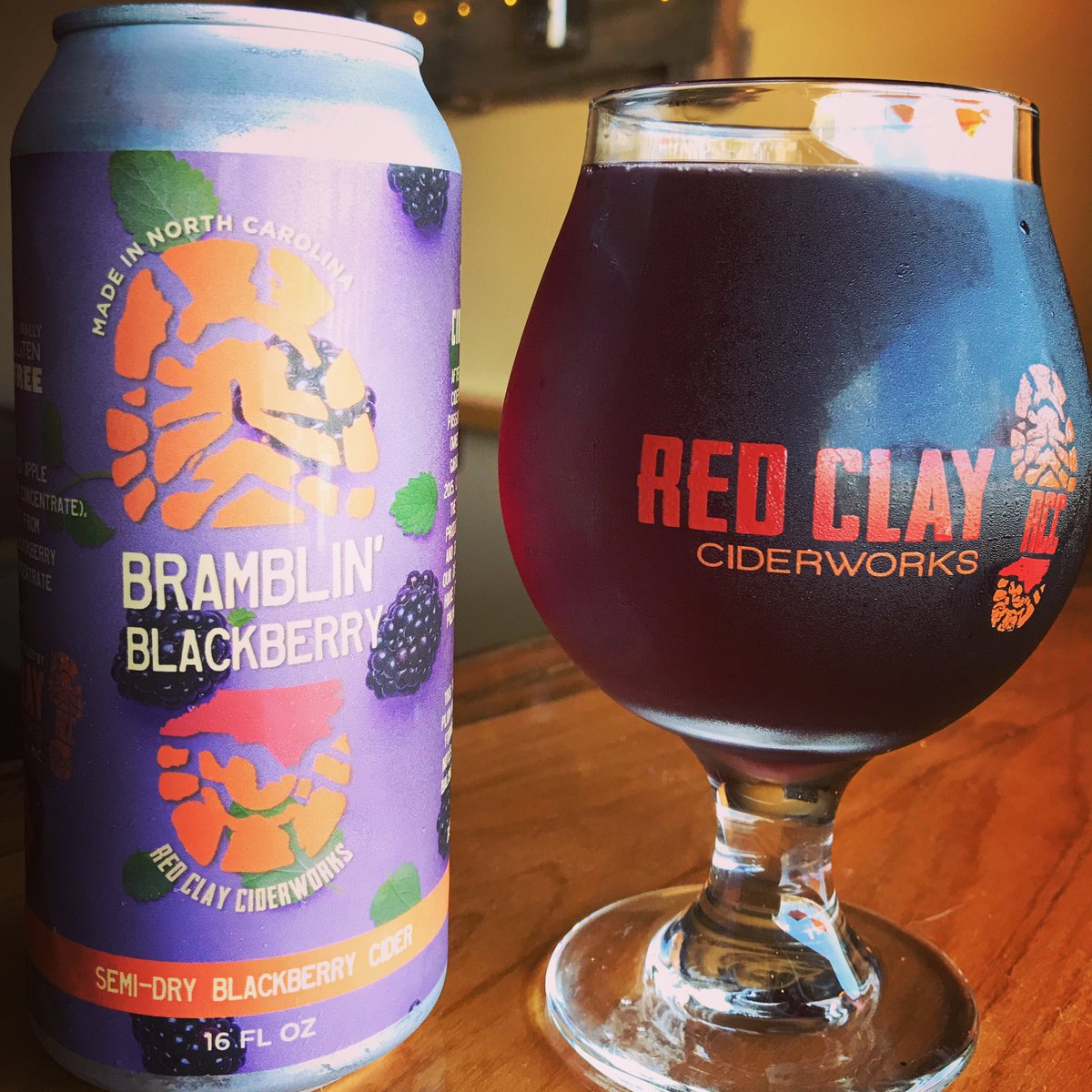 Bramblin’ Blackberry will be flowing once again from our taps starting at 3pm today. It’ll also be available in cans! #cltcider #nccider #redclaycider