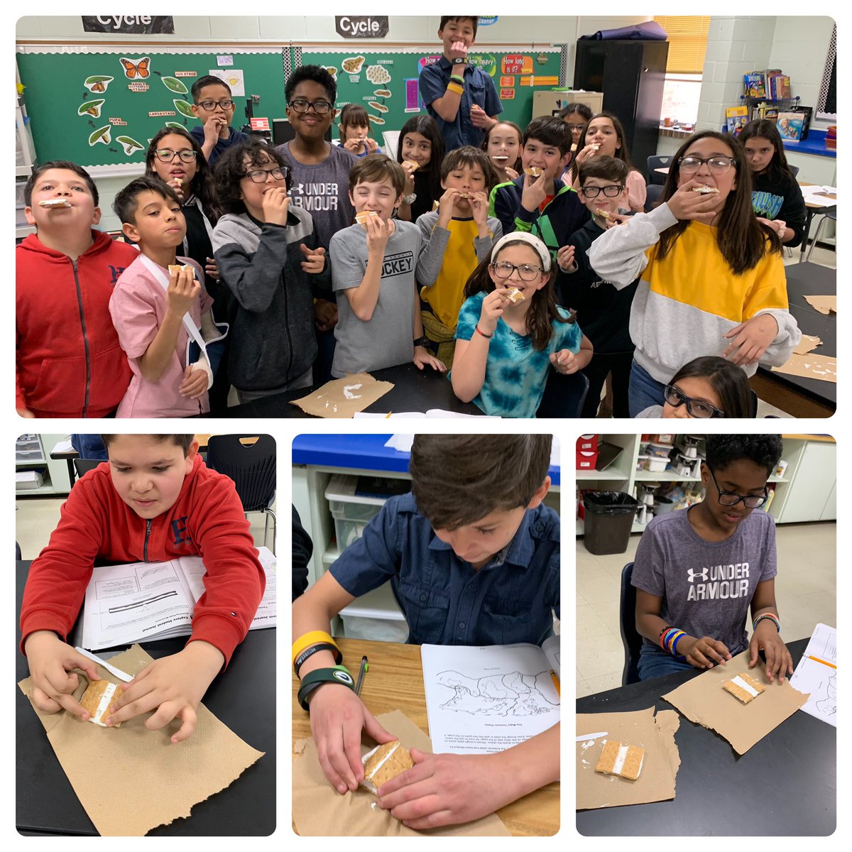 GM_PebbleHills's tweet photo. #FunLabFriday our TDS sundancers create the plate tectonics and enjoy their yummy creations upon concluding the lab! ❤️ I’m loving it! #GreatLearningHappens @TierraDelSol_ES https://t.co/4SiWo4r9Zi