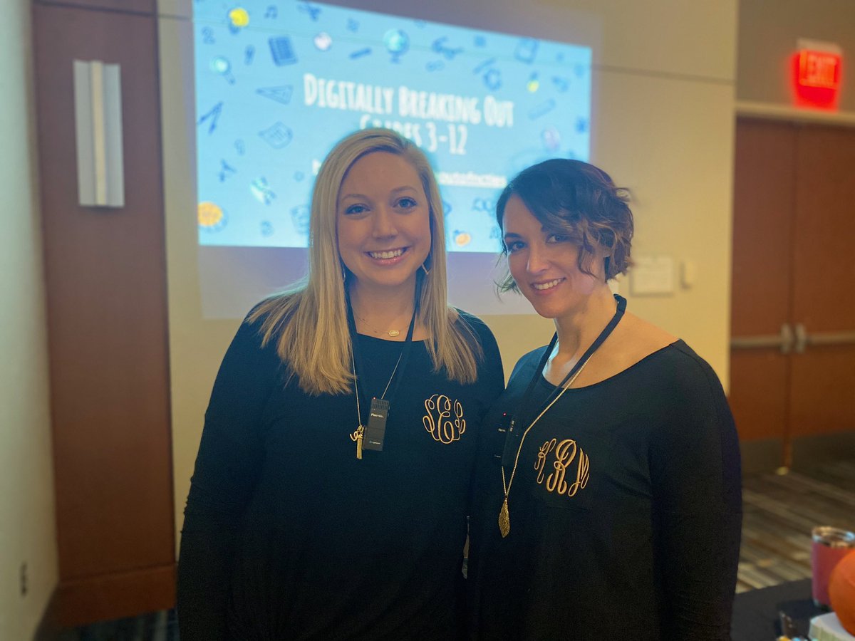 Loved presenting on digital breakouts at #NCTIES2020 with my work wife @KRPriest! Can’t wait to implement all the awesome new tools and strategies we gathered this week! 🤖❤️ <a href="/MCSDigital/">Moore County Digital</a> #NCITF