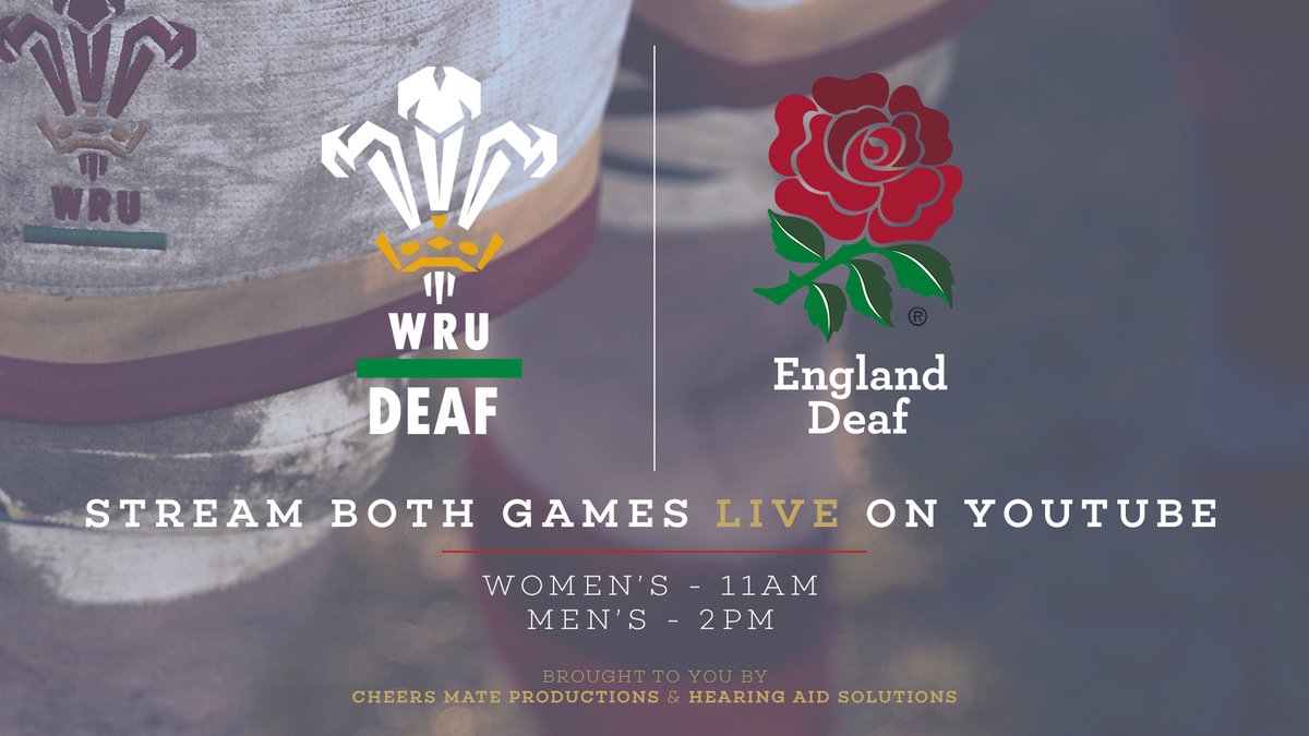 WalesDeafRugby's tweet image. You will be able to stream both the Women's and Men's fixtures against @deafrugby LIVE tomorrow on @YouTube 📺

You can watch it by clicking here ➡️ ow.ly/h0nj50yF0Fl

🕚 Women's - 11am
🕑 Men's - 2pm

Brought to you by @CheersMatePro &amp;amp; @HearAidSolution 

#DeafRugby
