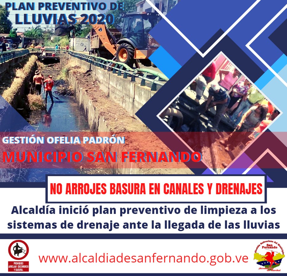 AlcSanFernando's tweet photo. #LasSancionesSonUnCrimen Ya inició la jornada de limpieza de canales y alcantarillas en diferentes sectores del municipio San Fernando, donde las cuadrilla de la Alcaldía continúan las labores del plan preventivo de lluvias. 

#LasSancionesSonUnCrimen https://t.co/CkSLKg7gn1