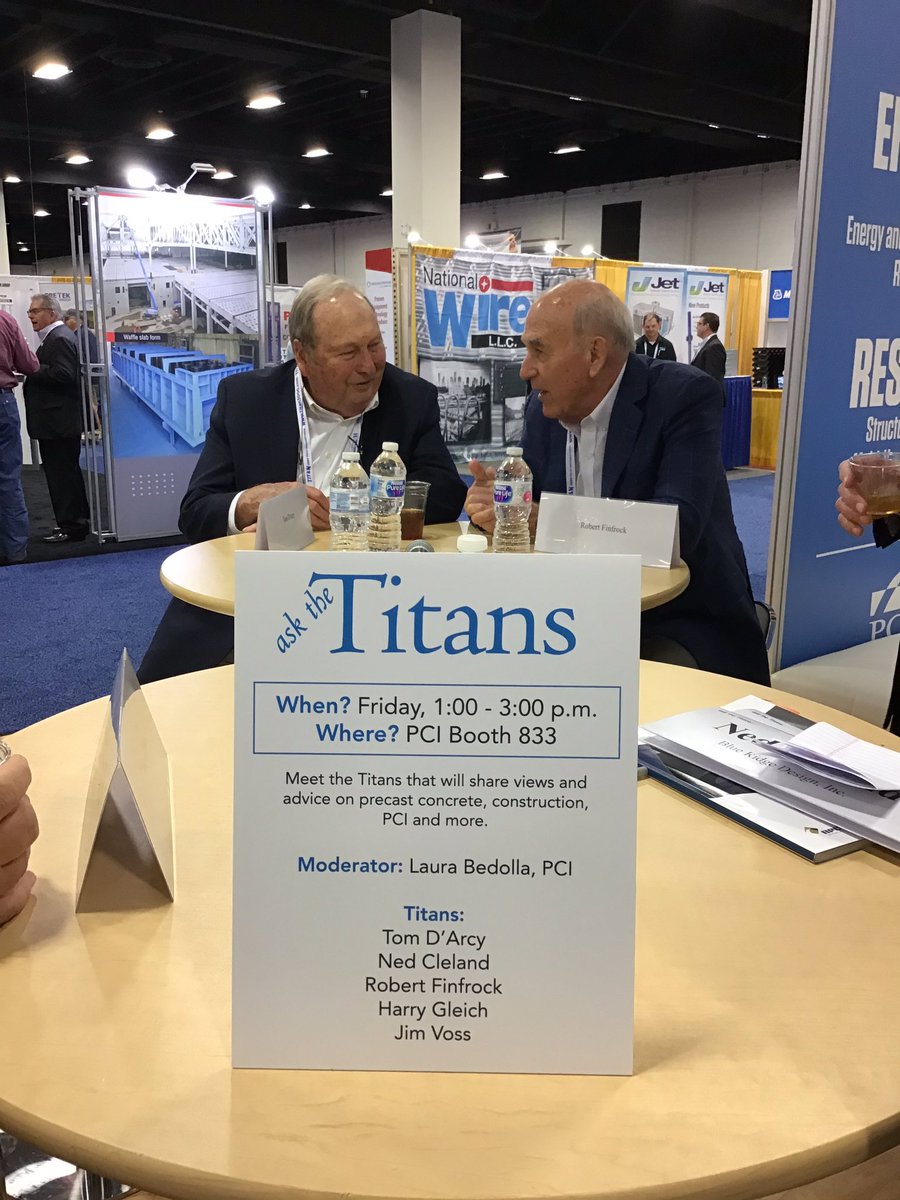 PCIprecast's tweet photo. Ask the Titans is happening now at the PCI Booth #833 on The Precast Trade Show floor! #PCIConvention #ThePrecastShow #PrecastShow https://t.co/QY4oIWMWDS