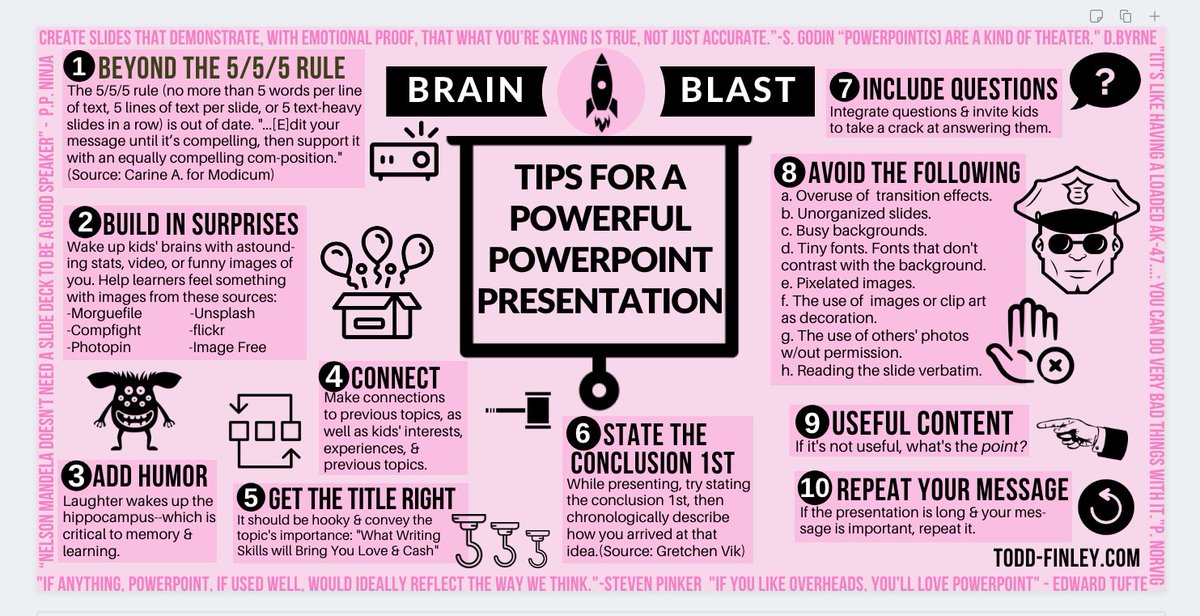 finleyt's tweet photo. PowerPoint Pointers  |  Brain Blast

#elearning #edchat https://t.co/ySObvqphmI