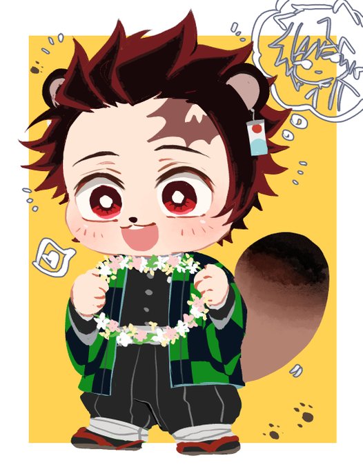 ムスビさんがTwitterに投稿した竈門炭治郎(鬼滅の刃)のイラスト。