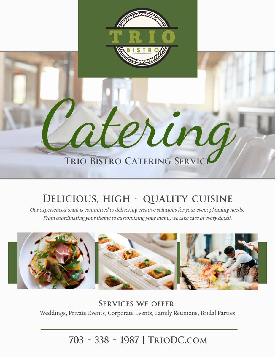 triobistrodc's tweet photo. Trio Bistro Offers Wedding, Private Events, Corporate Events, Family Reunions &amp; Bridal Parties.

📞 +1 202-232-6305
🌐 https://t.co/wtc1LgpB84

#triobistrodc #triodc #washingtoncatering #privateevents #protectschoolmeals #nicar20 #foxandhoundslounge #Food #UberEats https://t.co/d41mu8SCot