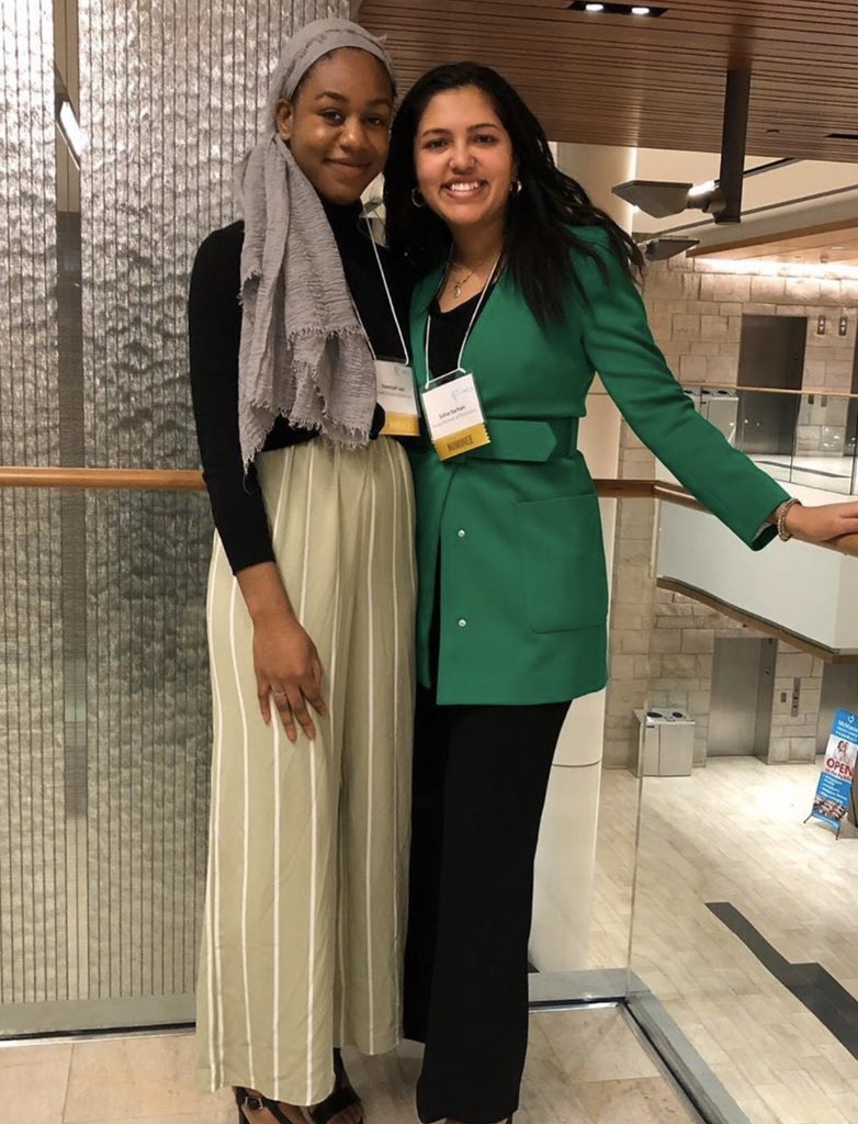 SRASocSci's tweet photo. Our very own Salsa Sarhan (SRA member) and Fawziyah Ali (AVP UA) are @YWCA_Hamilton WOMEN of distinction nominees!! #WODHamilton https://t.co/G8Qu7ifiqU