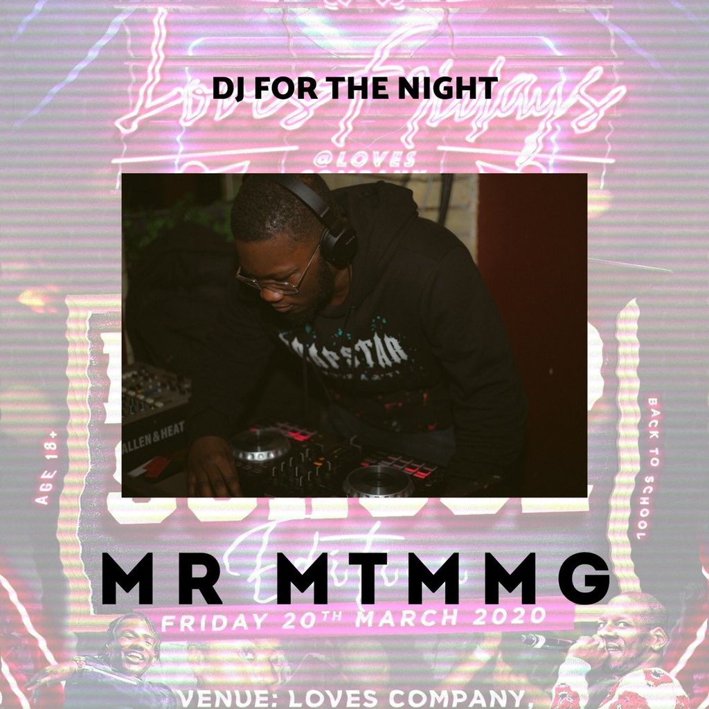 LovesParties's tweet photo. THE 3 DJ’S WE HAVE ON THE NIGHT TO BRING THAT VIBE BACK!!! 

@MRMTMMG 
@hassanh__ 
DJ Big B

ALREADY A NIGHT TO REMEMBER. TICKETS AVAILABLE NOW FOR LOVESFRIDAYS: BACK TO SCHOOL EDITION ✅

https://t.co/k8dOCjJQaS https://t.co/PhDLfUiF6Z