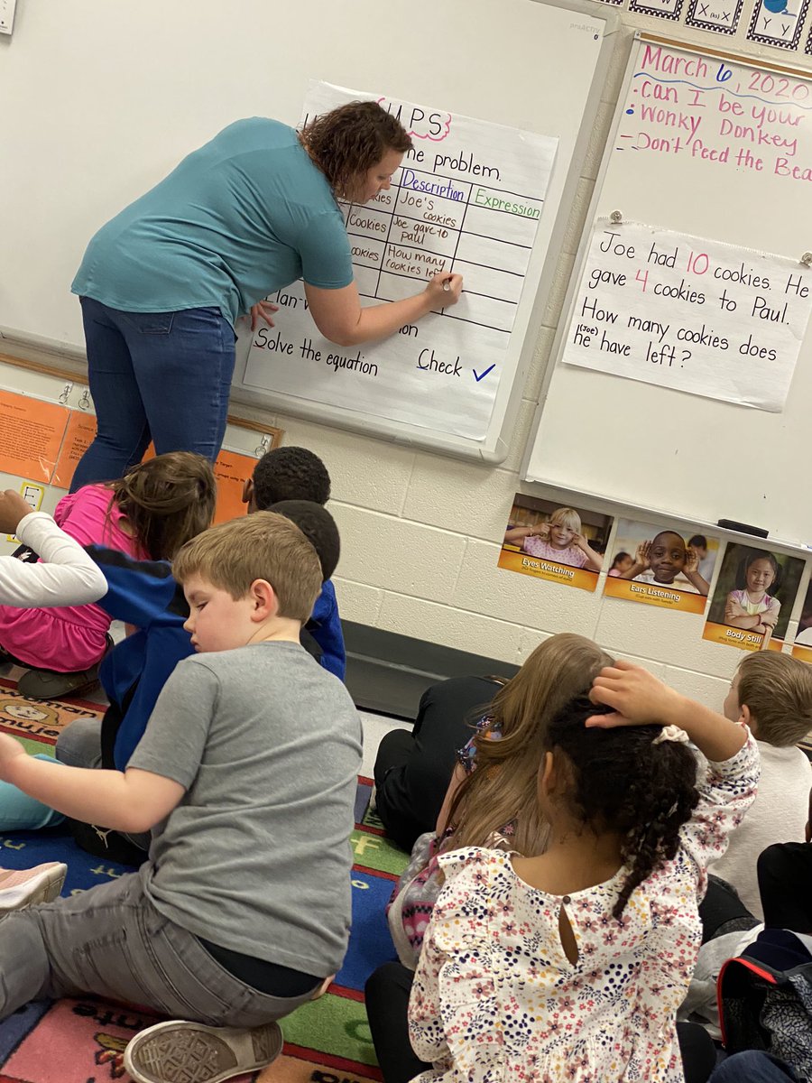 BLT711's tweet photo. Problem solving in action!! Teachers using the UPS strategy to tackle word problems K-5 at The Hill. #GSCSMath #commonlanguage #wordproblems #mathstrategies #thehillwill https://t.co/kif5uW76Rd