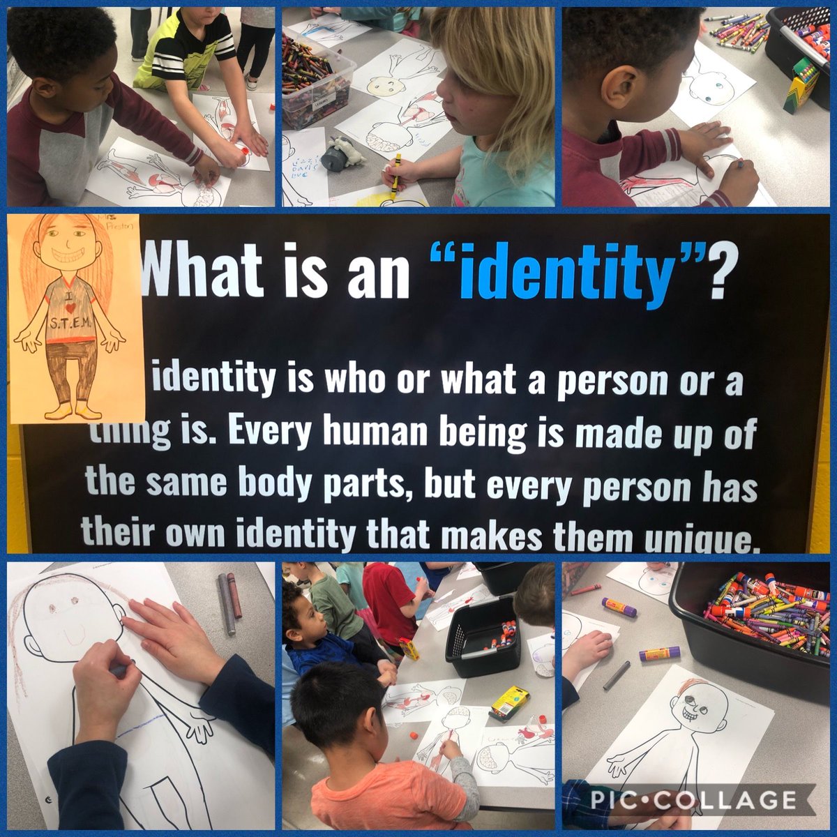 Our Kindergarten students have been exploring interactions of human body systems along with identity!  Today they created paper models or their inner bodies and of their outer identities! <a href="/PLTWorg/">Project Lead The Way</a>