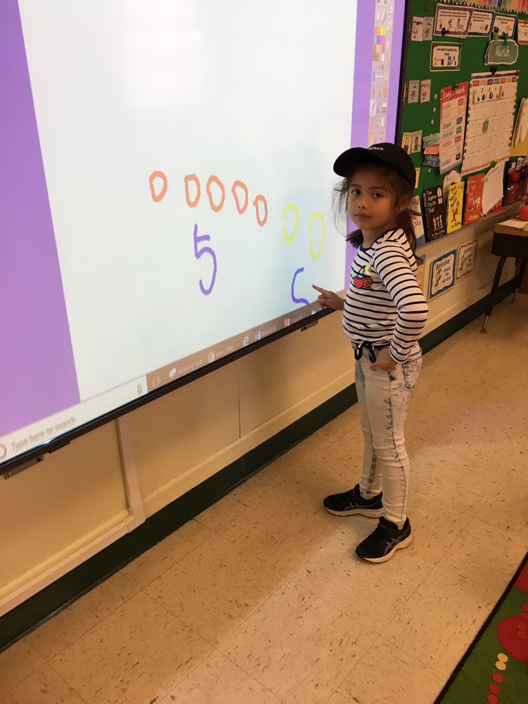 teachashifflett's tweet photo. We love showing off our learning using the @Promethean board! #Kindergarten #math @JBWatkinsES https://t.co/EwayiYr88q