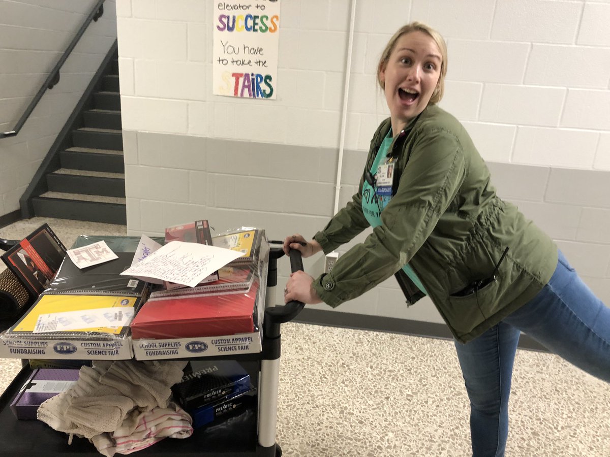calrom22's tweet photo. At @Watkins_CFISD, we have FUN! We had raffles, a dance party, and sodas in the lounge this morning to celebrate the hard work of our entire staff! Happy F.U.N. Friday and Spring break! @erinhilbig1 @feliciahayes03 @DrLozano_CFISD @Watkins_CFISD https://t.co/98SUKoPcPb