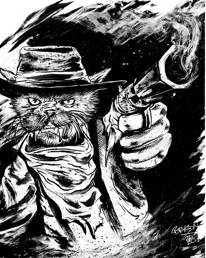 BrysonLeeArt's tweet photo. Sketch based on Cat Bite a comic by Marcus Cripps @marcuscripps https://t.co/r6IhWJyMr5
