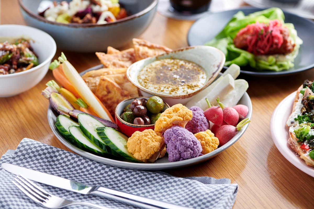 Where to begin? Whipped Feta Dip with Market Vegetables.