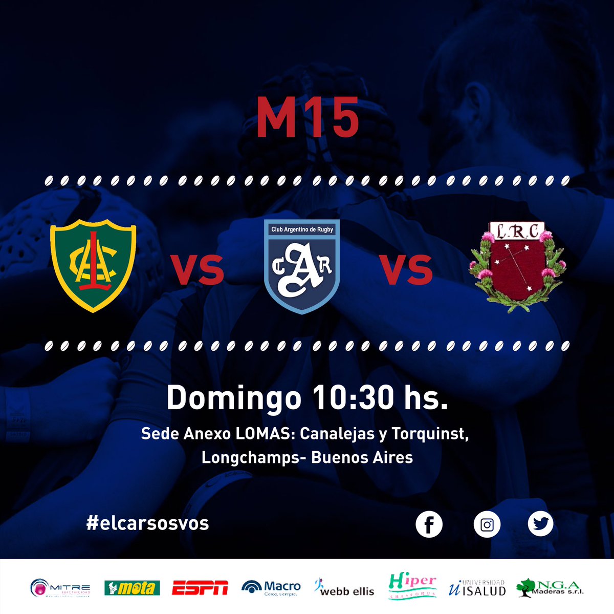 ArgentinoRugby's tweet photo. JUVENILES
Información de todos los partidos de este fin de semana👇
#elcarsosvos https://t.co/A99moVuEGY
