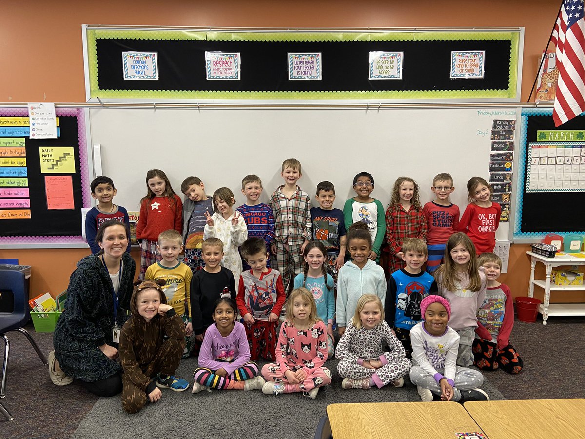 MrsSextonFirst's tweet photo. PJ day to wrap up Read Across America week! https://t.co/QyLJSeGcV2