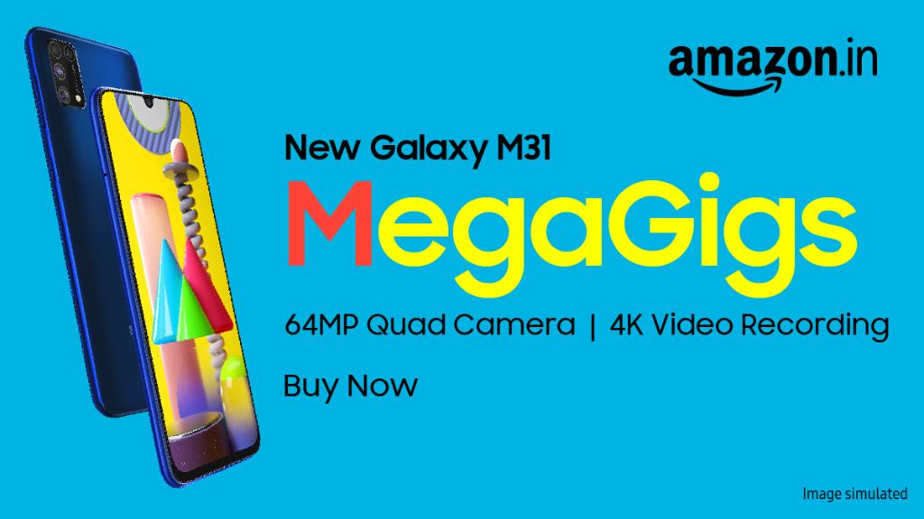 Samsung India on Twitter: "The #MegaMonster #GalaxyM31 and its 4K video  recording is here to make your gigs even more LIT! Buy now on Amazon,  Samsung Online Store and Select Retail Stores: