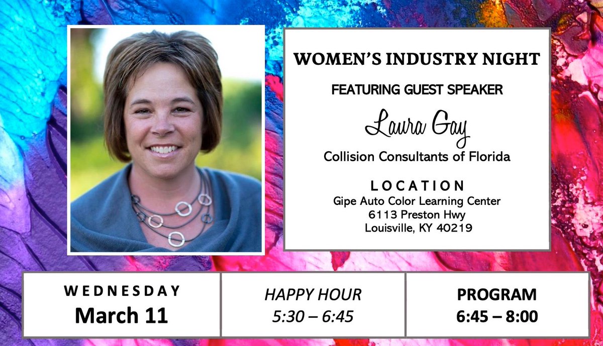 GipeAutoColor's tweet image. A friendly reminder to save the date, reserve your spot, and share this Women's Industry Event! Please pass the word!   facebook.com/events/4820010… #womenautomotive #womenbodyshops #womencollisionshops