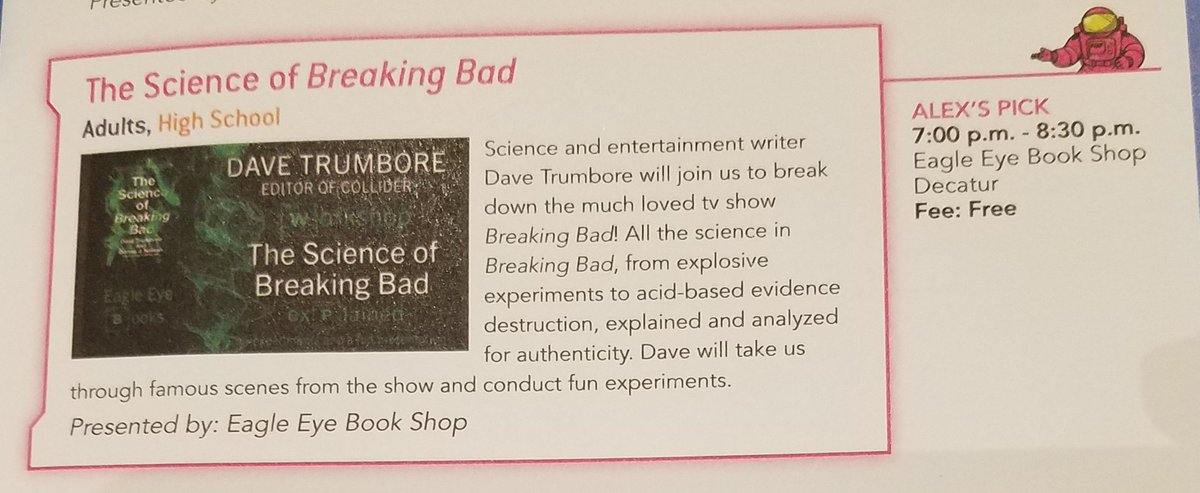 DrClawMD's tweet photo. Seated for the @ATLSciFest kick-off event, and thrilled to be hosting one of Alex's Picks next week on Wed, March 11th @eagleeyebooks! https://t.co/POMQaJwZZW