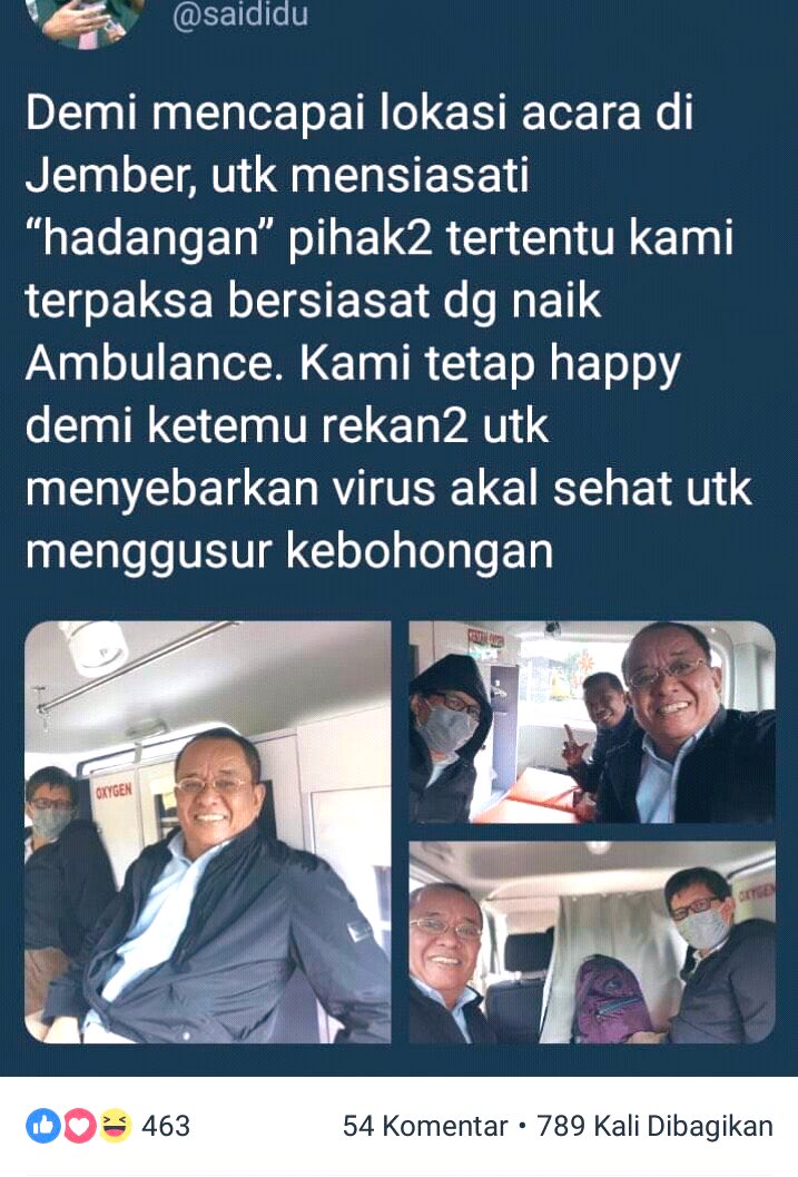 Ada lowongan kerja nih

DIBUTUHKAN SEGERA SOPIR PRIBADI

Gaji 15 juta/bulan 
Lembur 500 ribu/jam 
Syarat: Pengalaman pernah NGUMPET di Ambulance 

hubungin <a href="/msaid_didu/">Muhammad Said Didu</a>