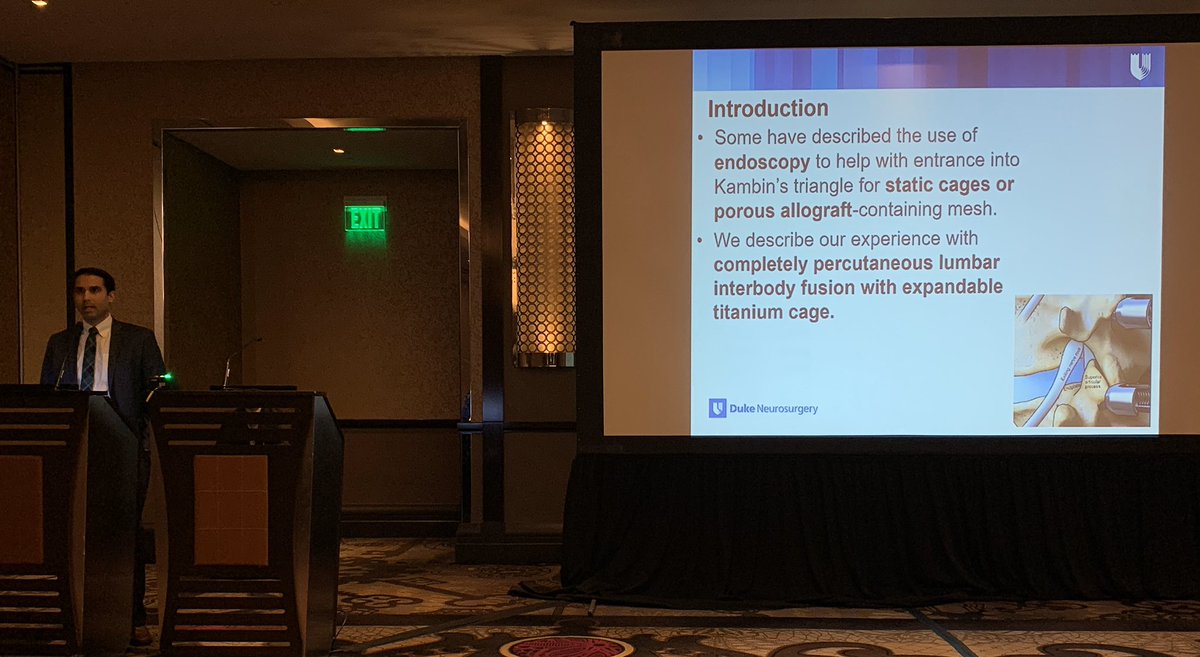 <a href="/Dukeneurosurg/">Duke Neurosurgery</a> resident <a href="/VikramMehtaMD/">Vikram Mehta</a> presenting work done <a href="/DukeSpine/">Duke Spine</a> <a href="/spinesection/">AANS/CNS Spine Section</a> #Spine20