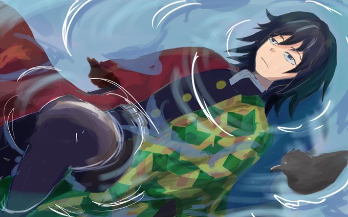 いんでっくすさんがTwitterに投稿した冨岡義勇(鬼滅の刃)のイラスト。