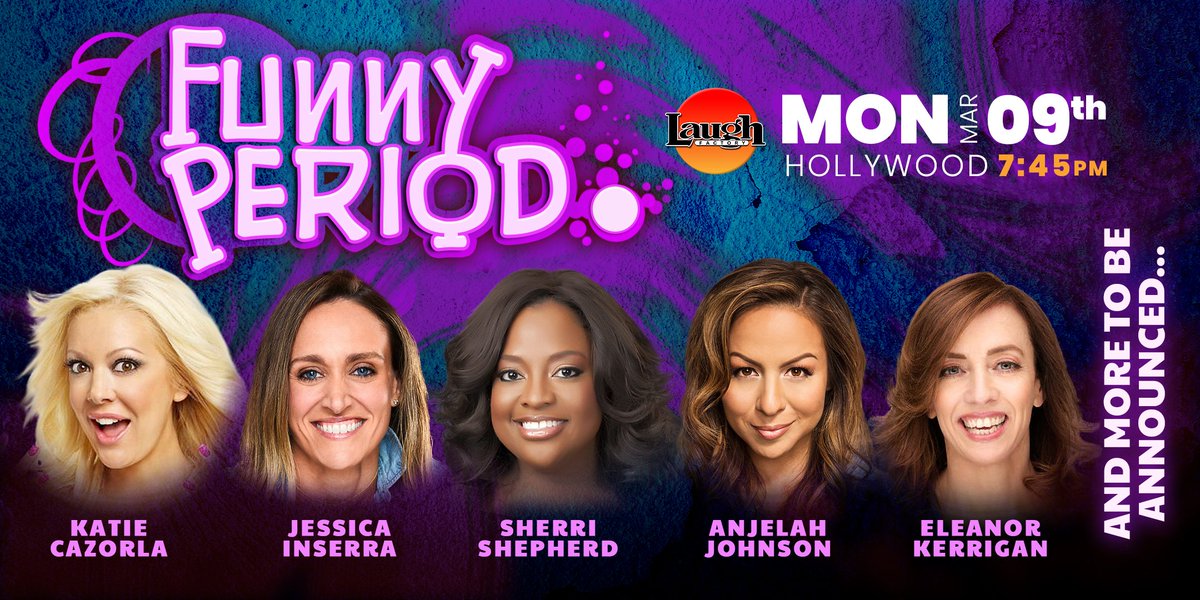 TheLaughFactory's tweet photo. Some #MondayMotivation for ya. See this lineup of some of the best comics in the country. Catch #Hulu's Mahalo &amp; Goodnight 🌟 @anjelahjohnson, #Netflix's Mr Iglesias 🌟 @SherriEShepherd with @ejkerrigan, @JessicaInserra1, @thepaintednail, and more!

Tix - https://t.co/vQQT1PuL6V https://t.co/lk9Tz7EfgH