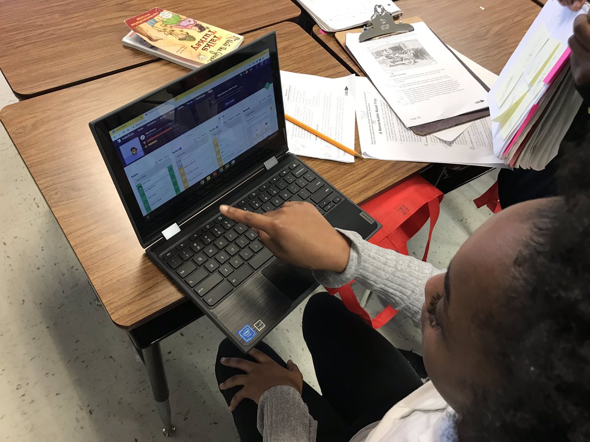 MrsLaywell's tweet photo. Using Habitica in our classroom to meet our goals while battling the Basi-List! @habitica https://t.co/xbN0TJnN0t