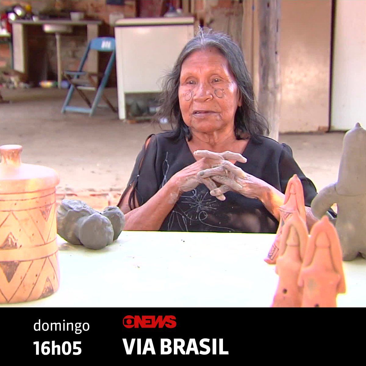 GloboNews's tweet photo. Amanhã é #DiaInternacionalDaMulher e o #ViaBrasil vai mostrar histórias como a da ceramista Jandira Dyryty, da Tribo Karajá. É neste domingo (8), às 16h05. #DiaDaMulher https://t.co/cmJKO6DZxa