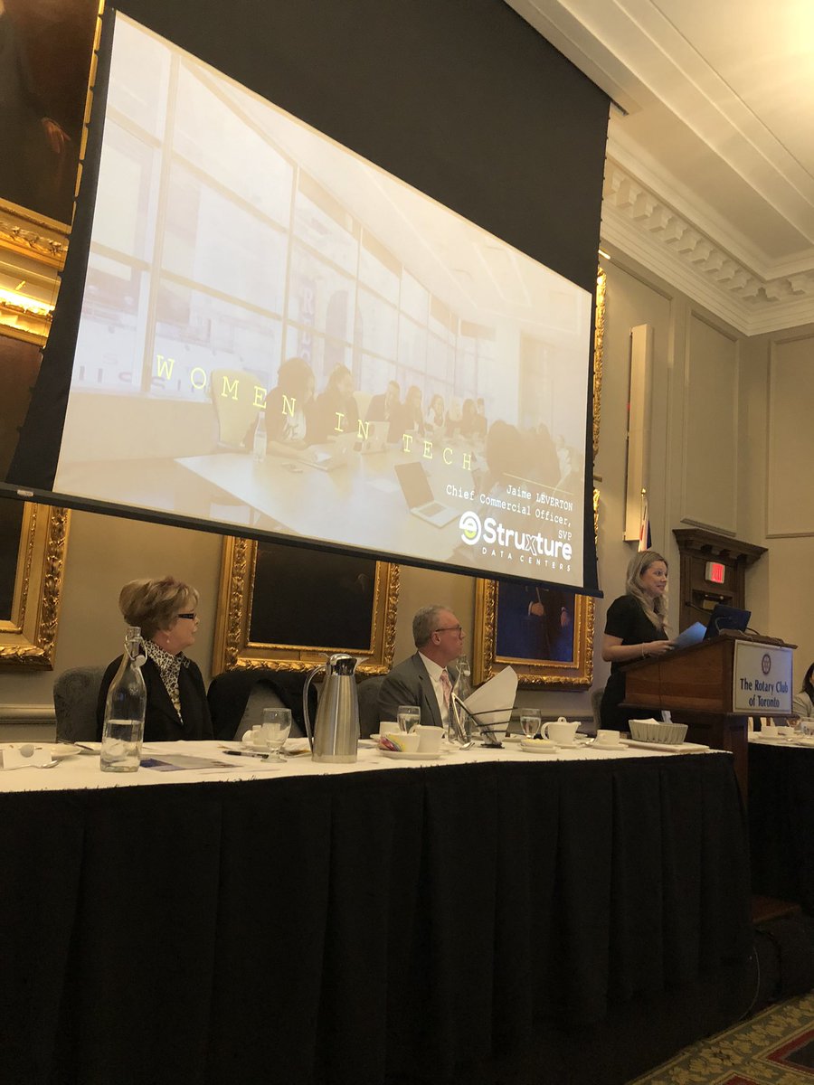 jmorenoTO's tweet photo. Celebrating Women in Tech at the @TorontoRotary International Women’s Day event with keynote address by @eStruxture’s CCO Jaime Leverton on being an ally &amp; advocate for girls in #STEM. Thank you Pauline Lyons @CaringMatters for sharing your inspiring story of success! #IWD2020 https://t.co/3ROUVWnMHC