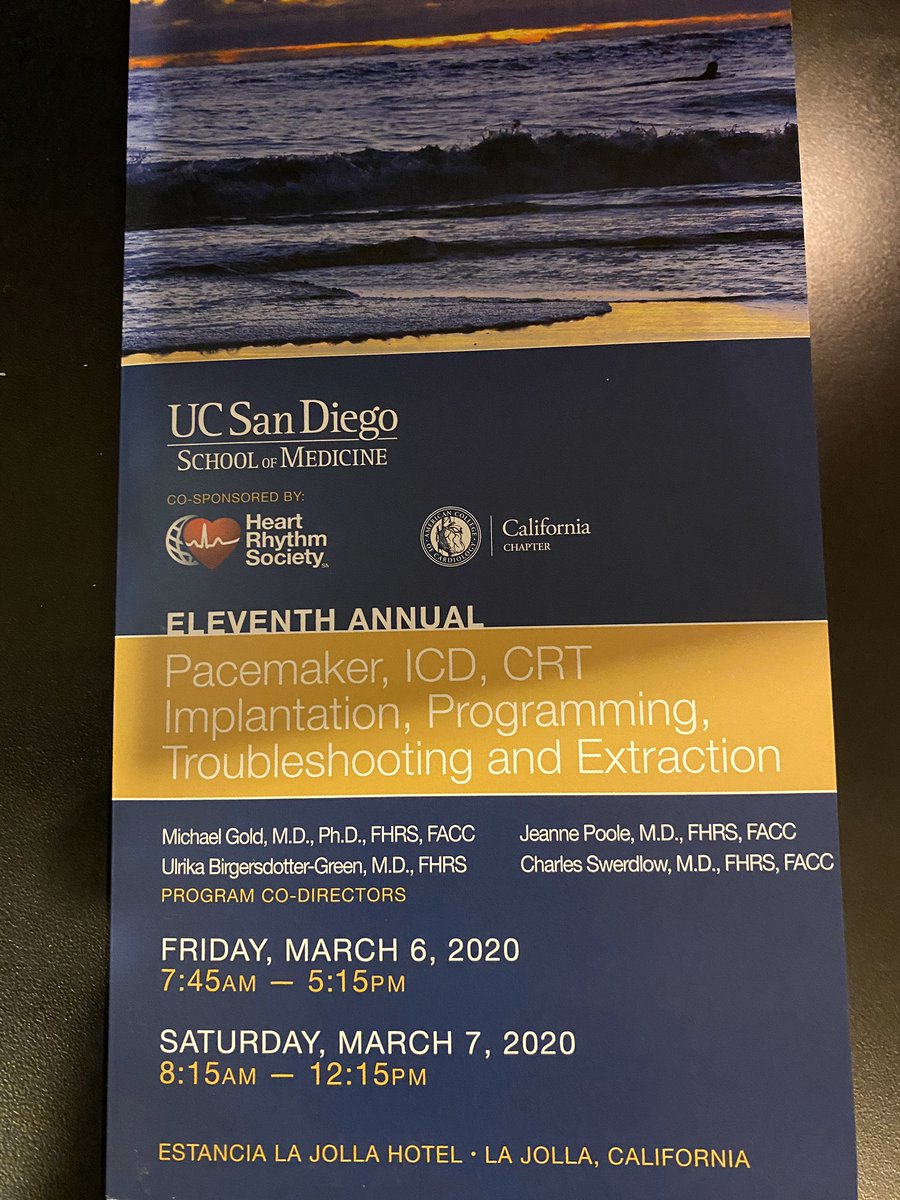 DocAF2019's tweet photo. Great lecture about #physiologicpacing with @KennethEllenbo1 at a great conference by @UCSDHealth 11th Annual Pacemaker, ICD, CRT implantation, Programming, Troubleshooting, and Extraction conference! https://t.co/aEtp4HOXLI