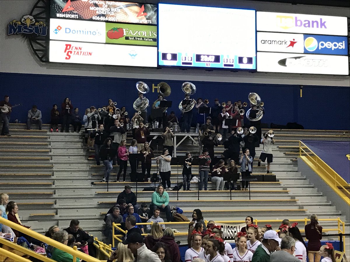 ACHAFFIN1's tweet image. RHS Pep Band leads us in the fight song as your Lady Devils take the floor. #RDN @russellind
