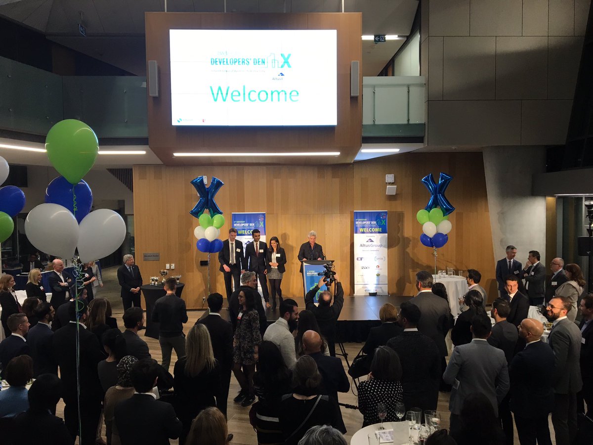 SchulichSchool's tweet photo. Congratulations to Team 20 from @SchulichSchool on their second place finish and Group 55 from @Cornell on their third place finish at the 10th annual #DevelopersDen, Canada’s longest-running and most prestigious #realestate case competition. https://t.co/BjYzDDpYIP
