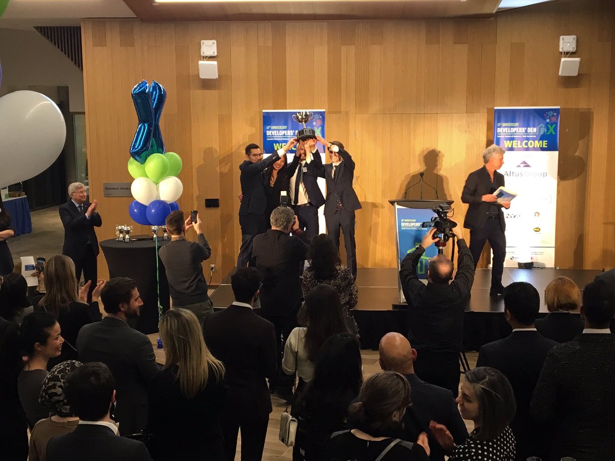 SchulichSchool's tweet photo. Congratulations to Team 24 from @SchulichSchool for coming in first place at the 10th annual #DevelopersDen!🥇 https://t.co/kYHMcrwNqg