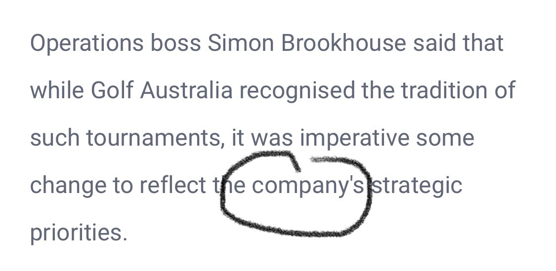 Golf Australia is shrinking the prestigious interstate amateur series. They say it’s about getting access to the best courses (previously they’d need two courses to accommodate men’s and women’s teams) but this paragraph stood out to me. golf.org.au/format-change-…