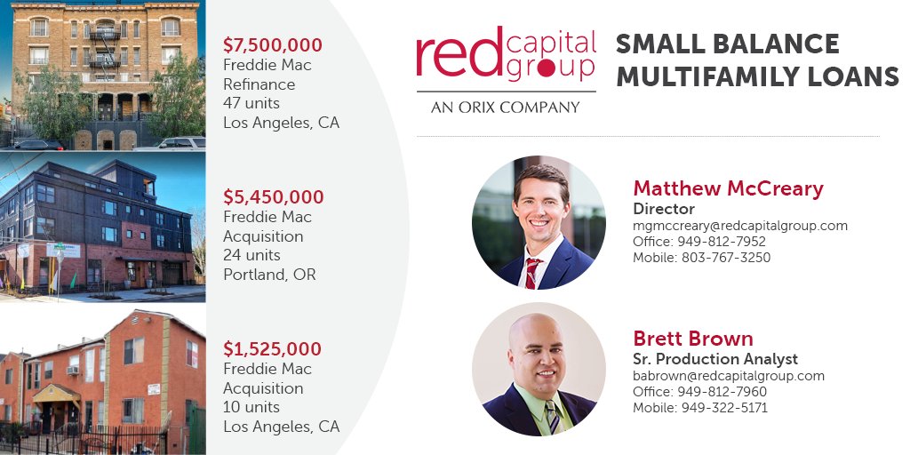 REDCapitalGroup's tweet photo. RED's Matt McCreary and Brett Brown recently closed several small balance loans on the west coast.

Let's discuss how RED can help you with your financing needs. https://t.co/4LCR3aEYVs https://t.co/PQeyTPryr6