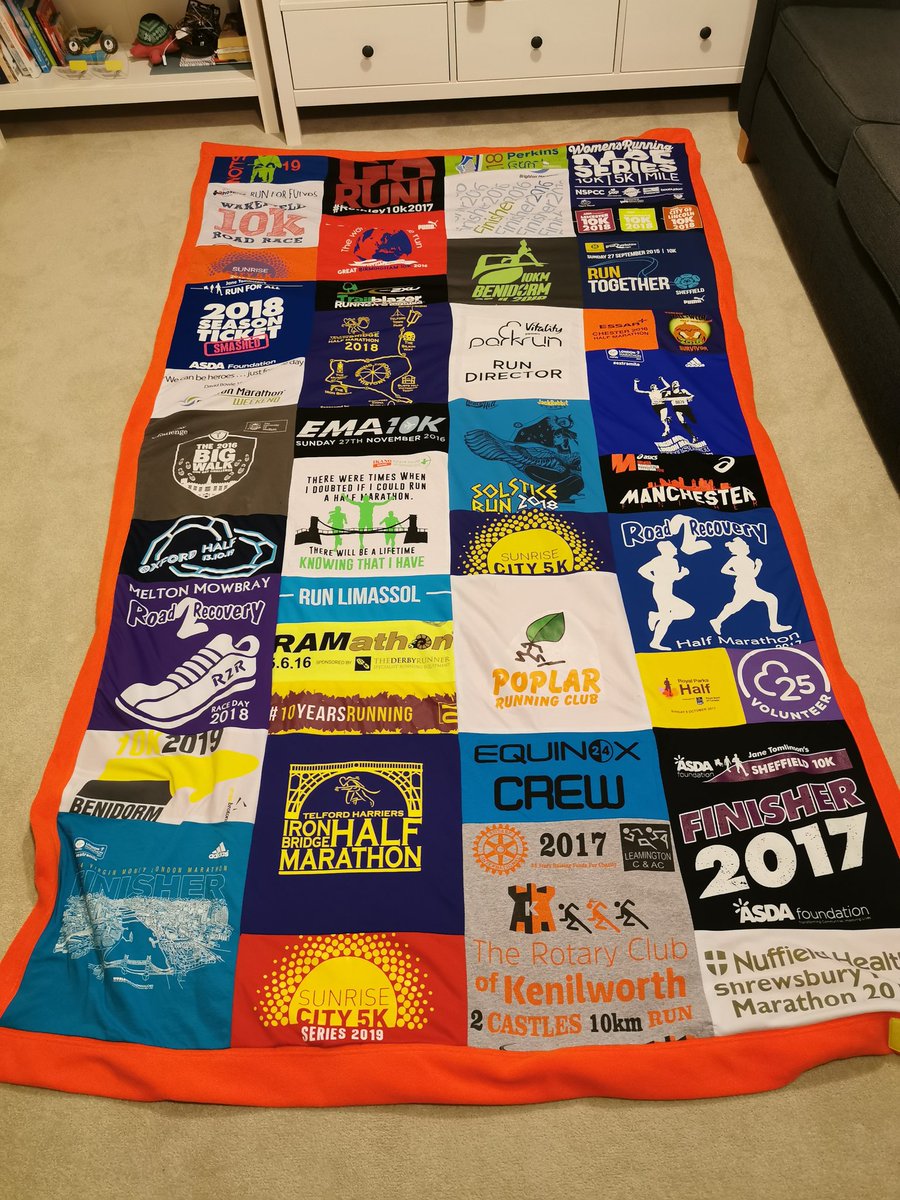 jen_f16's tweet photo. Love my new race tshirt blanket #ukrunchat https://t.co/Mj9JwjXIi3