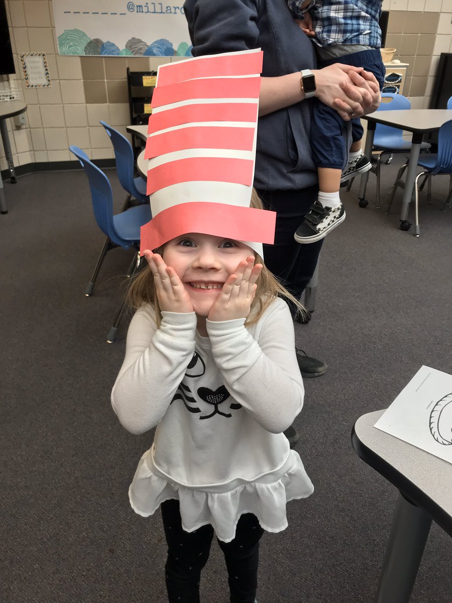 sasvacina's tweet photo. Have you ever seen a cuter Cat in the Hat? This morning at Story Time we celebrated all things Seuss in honor of Read Across America. #LoveMPSLibrary #Proud2bMPS https://t.co/pxtPJH3ReL