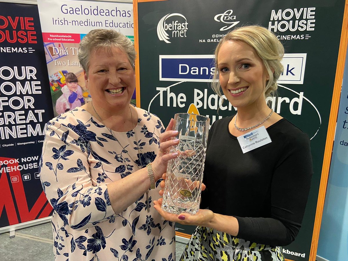 Congratulations to all of the Danske Bank Blackboard Award winners. A special shout out to the Danske Bank Principal of the Year Award winner - Catherine Roulston from Blythefield Primary 👏👏👏 
#BlackboardBelfast