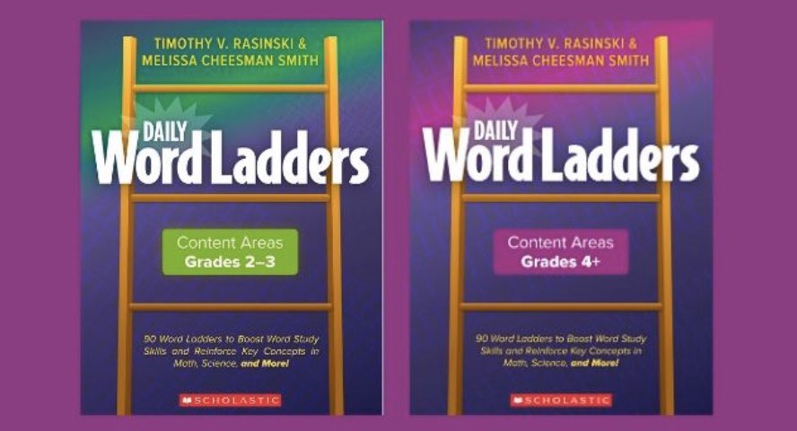 MCheesmanSmith's tweet photo. New CONTENT AREA Word Ladders for your classroom - Word Study w/fun! #WordLadders #Wordstudy #Scholastic @Scholastic @TimRasinski1 https://t.co/9vCEeuhaRC