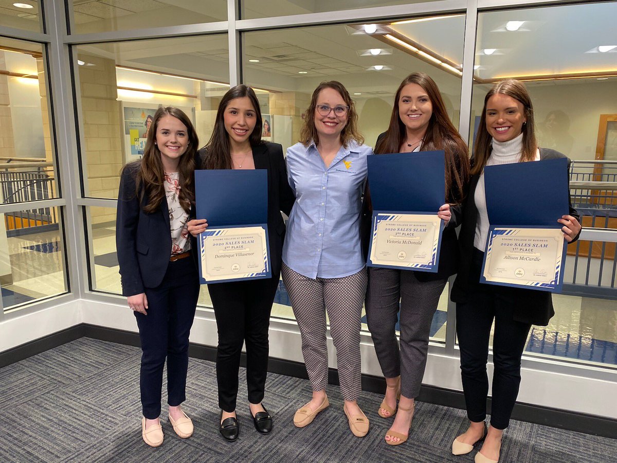 Congrats to WVU students Allison McCardle (1st) Dominique Villasenor (2nd) and Victoria McDonald (3rd) for their performance at Old Dominion’s Sales Competition. Kudos to Marisa McCoy and prof/coach Emily Tanner. ⁦You rock! <a href="/wvuchambers/">WVU John Chambers College of Business & Economics</a>⁩ ⁦<a href="/WVUSalesClub/">WVU PSE & Sales Club</a>⁩