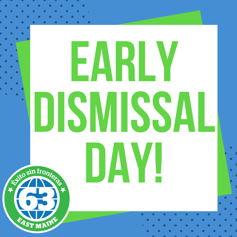 EastMaine63's tweet photo. A reminder that Monday, March 9, is an Early Dismissal Day for grades K-8. Please note that there will be no a.m. or p.m. preschool. https://t.co/5WOpL9WES3