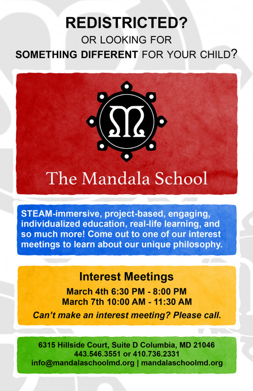 TotallyHoCo's tweet image. Tomorrow at 10am! The Mandala School, STEAM-immersive, project-based, engaging, individualized education, real-life learning, &amp;amp; more! Come out to our interest meeting on to learn about our unique philosophy. More info: 443.546.3551 mandalaschoolmd.org #TotallyHoCo #HoCoEvents