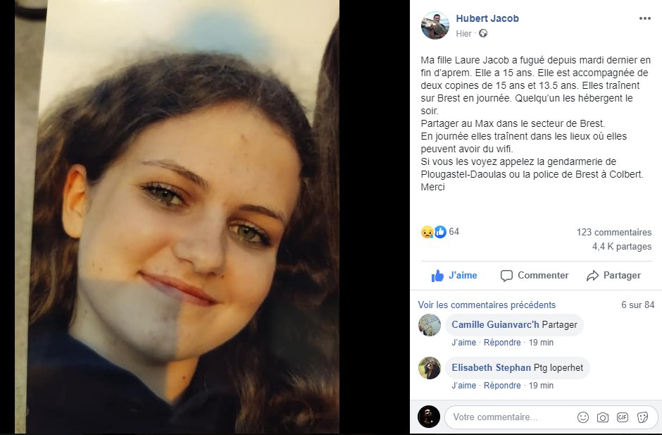 DreamDisney_'s tweet photo. Salut Twitter, ma cousine a fugué sur Brest avec deux amies depuis mardi, on est tous très inquiets, si vous la voyez contactez la police ou la gendarmerie comme sur la publication. Merci d'avance ♥ https://t.co/CLwd2QopQr