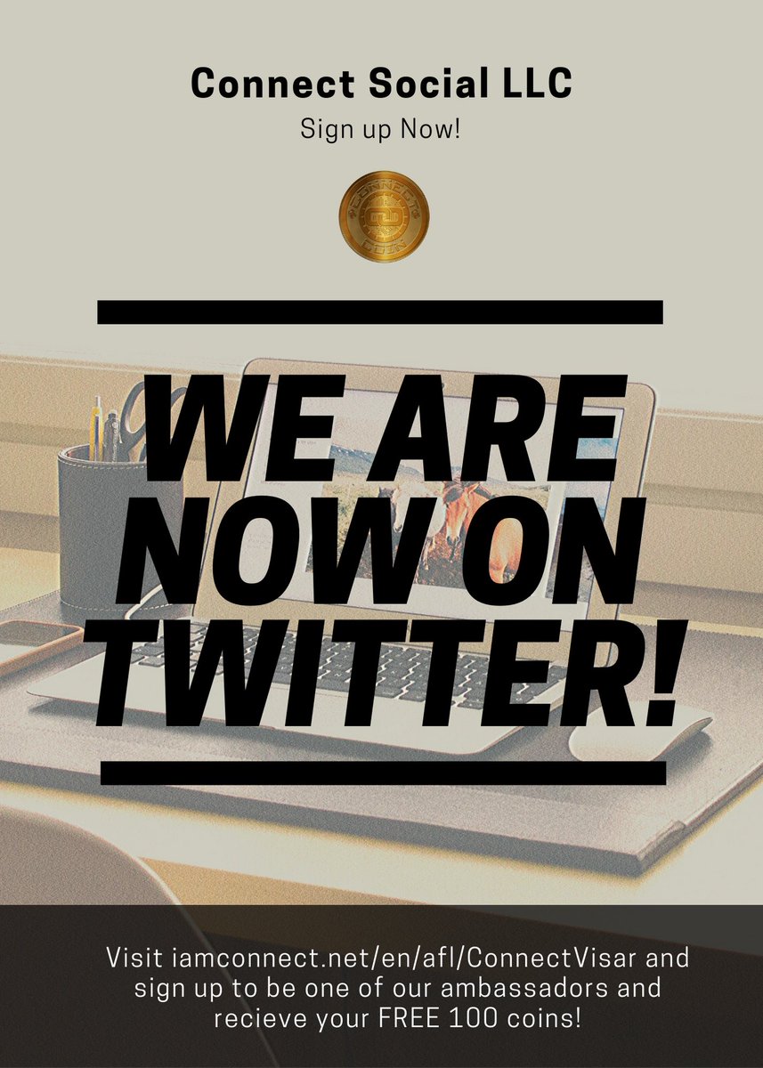 ConnectSocialUS's tweet photo. We are now on Twitter! 

Follow us to stay updated on our Connect Coin and also our savings platform Connect Offers that’s coming out very SOON!  #connectsocial https://t.co/G6pYOtLOLI