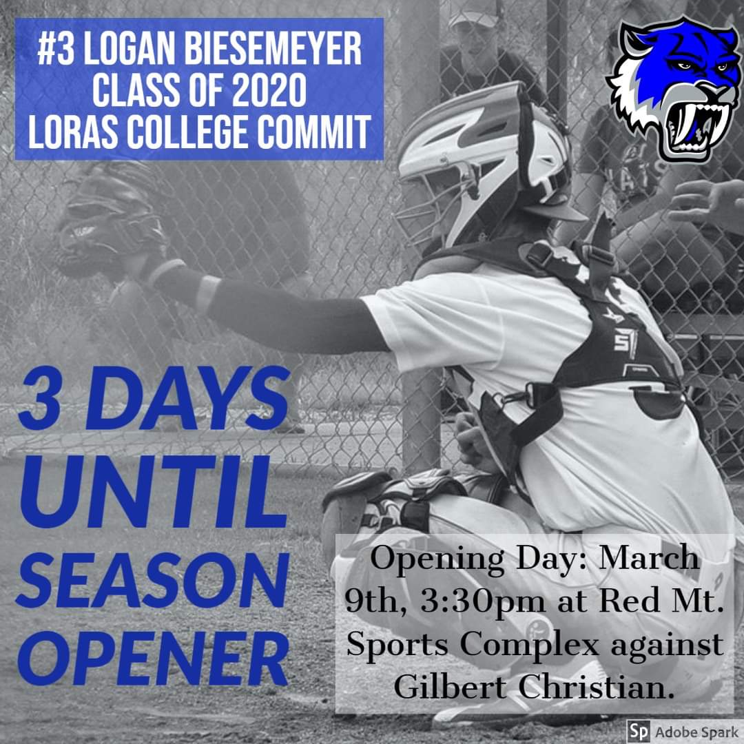 STFHSBaseball's tweet photo. Last night's Player of the Game #3 Logan Biesemeyer wants the Sabercat fans to know Regular Season Opening Day is 3 days away!
@STFHS_Athletics @STFHighSchool @AZSPORTSNETWORK @CountyLinePreps @CountyLineSky @PinalCentral
#STFHS #Sabercats #SabercatsBaseball #TeamDylan https://t.co/QbyFSJeidp
