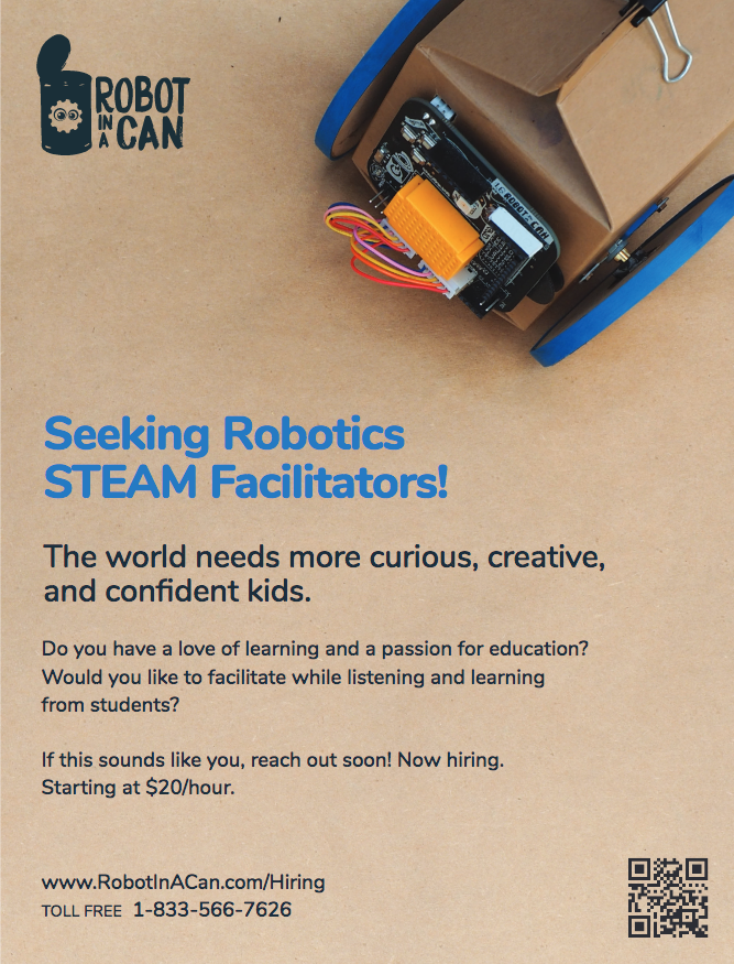 RobotInACan's tweet photo. 📣 We're looking for bilingual facilitators who are passionate about science, education and technology. 

If this sounds like you or someone you know, we want to hear from you! 🤖✨ https://t.co/DB30IaOQcy