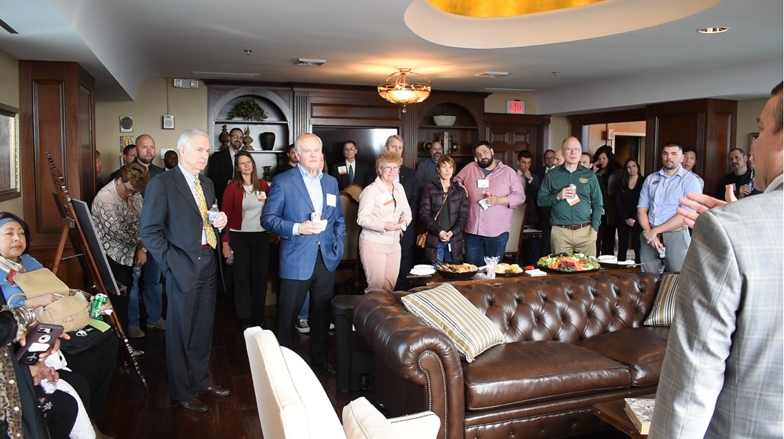 SBAM's tweet photo. Yesterday we hosted our Ingham Region #Owner2Owner at the top of the Boji Tower. We had great company and a great view! Special thanks to our sponsor @ConsumersCU and Representative @SarahAnthony517 for talking to small business owners in your district. https://t.co/Z970jULYXn