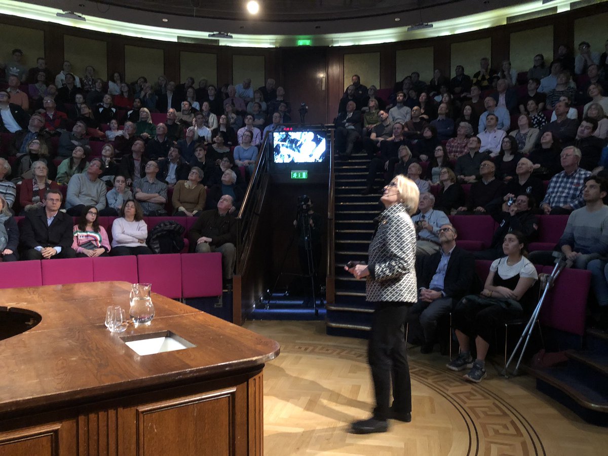 Kevin_Fong's tweet photo. An honour to be there for former astronaut Kathryn Sullivan, the 1st American woman to walk in space, speaking at the #Ri tonight. What an inspiration! #HandprintsonHubble https://t.co/OFO22zQXx7