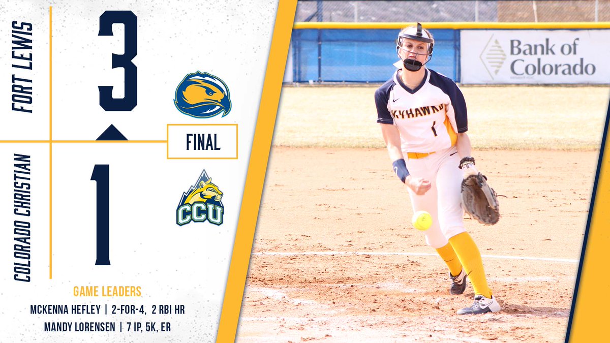 FLCSkyhawks's tweet photo. SB: Lorensen keeps Colorado Christian's offense in check and Hefley walks it off with a two-run blast to give the Skyhawks the win in the opener!

#LetsSoar #TalonsUp #RMACsb https://t.co/nEGG7Gu5LA
